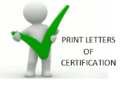 Letters of Certification